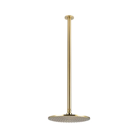 Shower Dropper Extended Round 600mm & Head Set - Brushed Brass