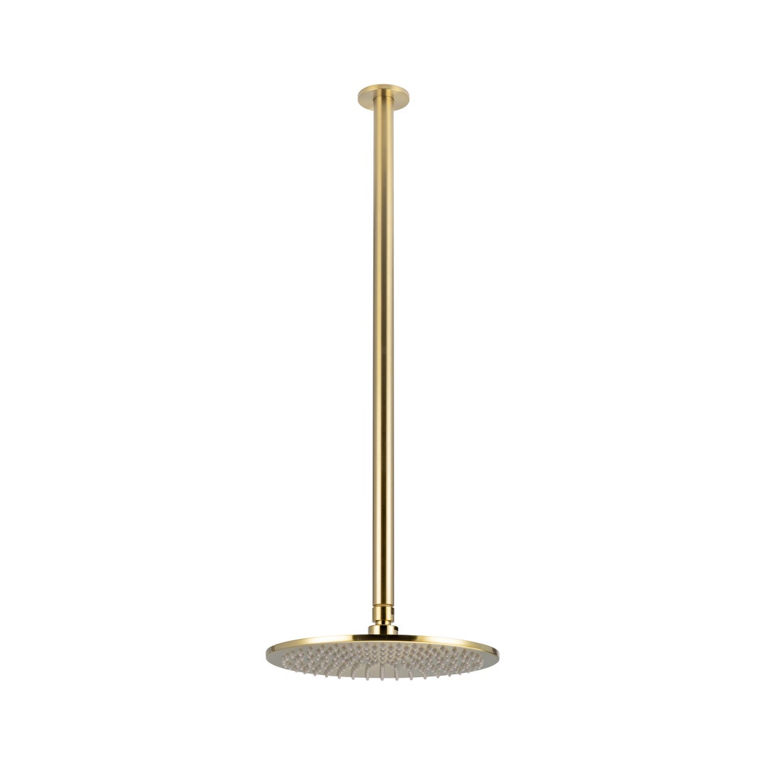 Shower Dropper Extended Round 600mm & Head Set - Brushed Brass