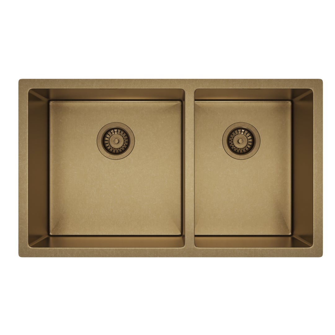 Vita Double Kitchen Sink 760mm - Antique Aurum