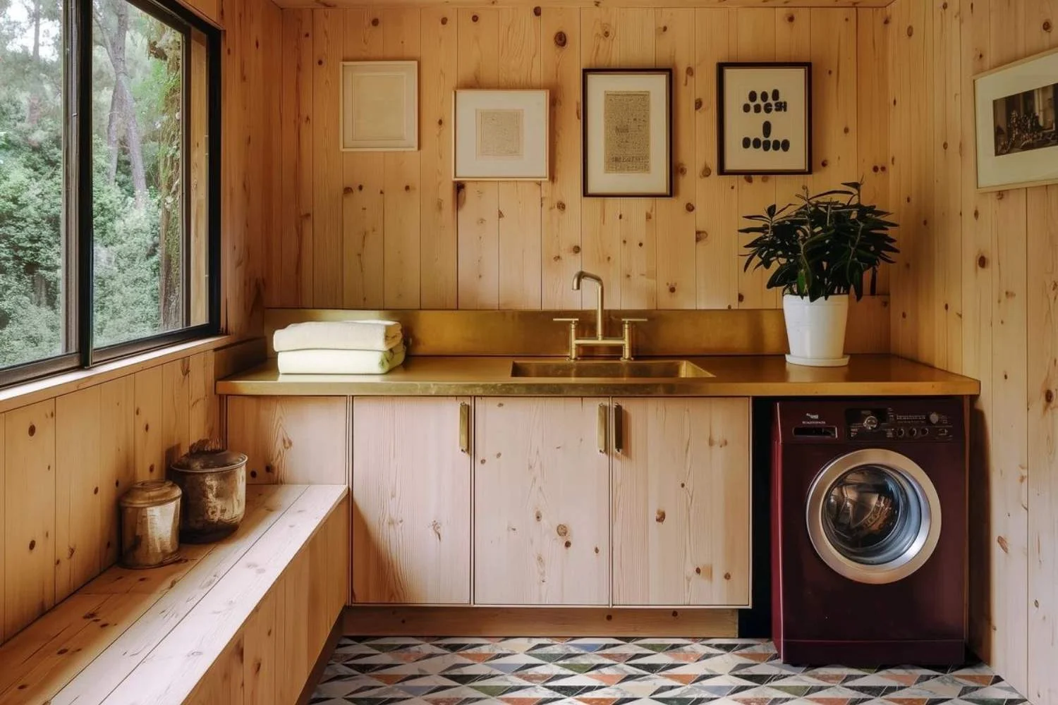 Laundry Design Wood Rustic Style