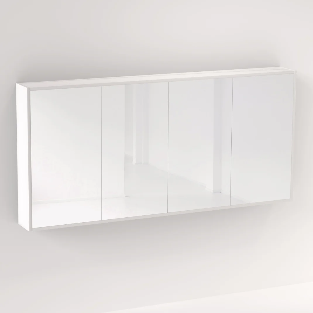 Myra 4 Door Mirror Cabinet 1692mm - Matte White 2PAC - Feature