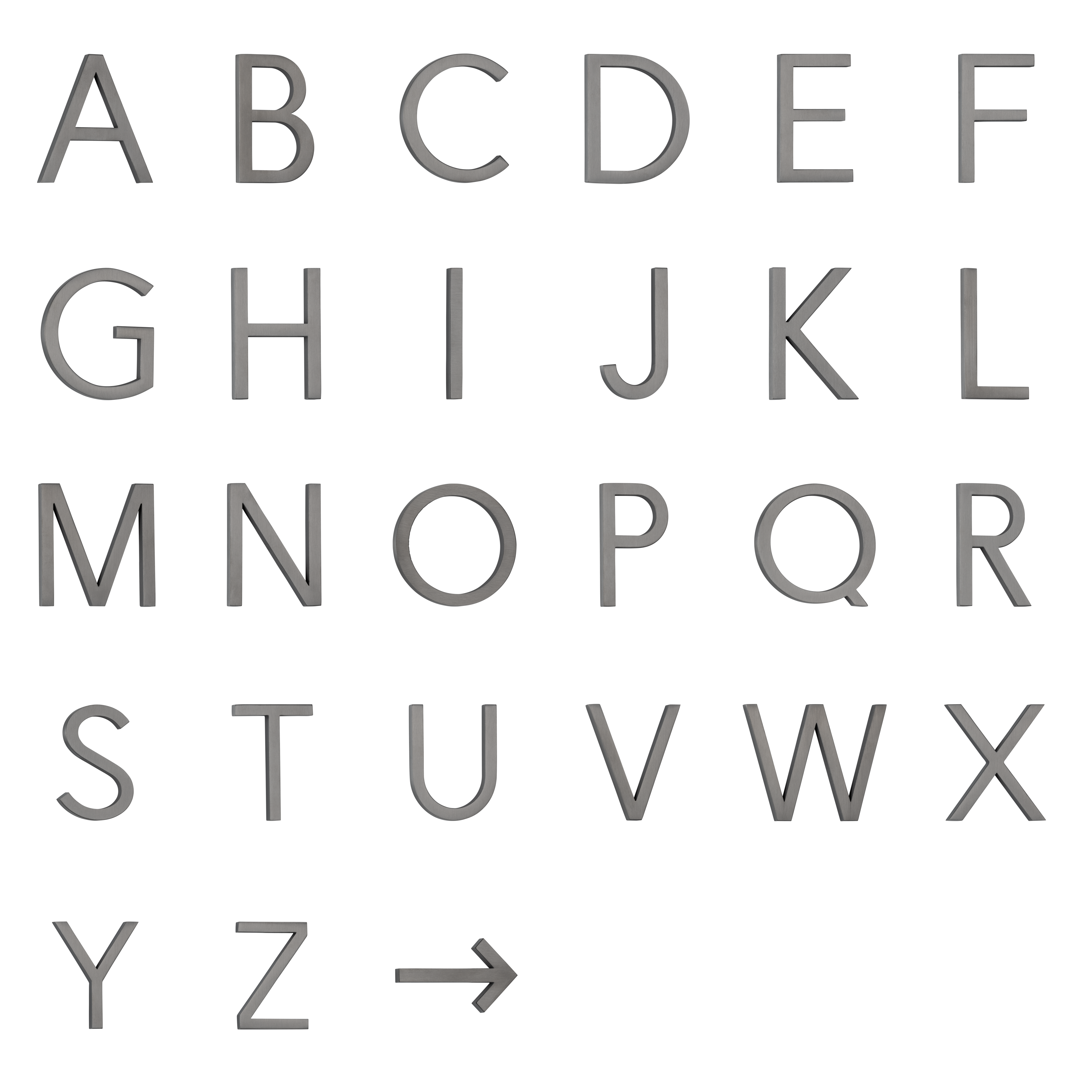 Lettering - Brushed Gunmetal