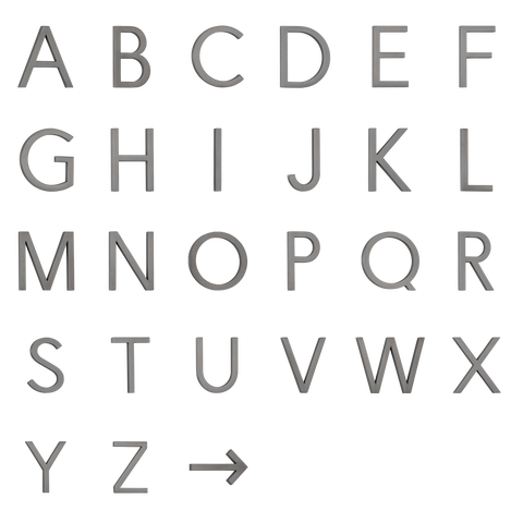 Lettering - Brushed Gunmetal