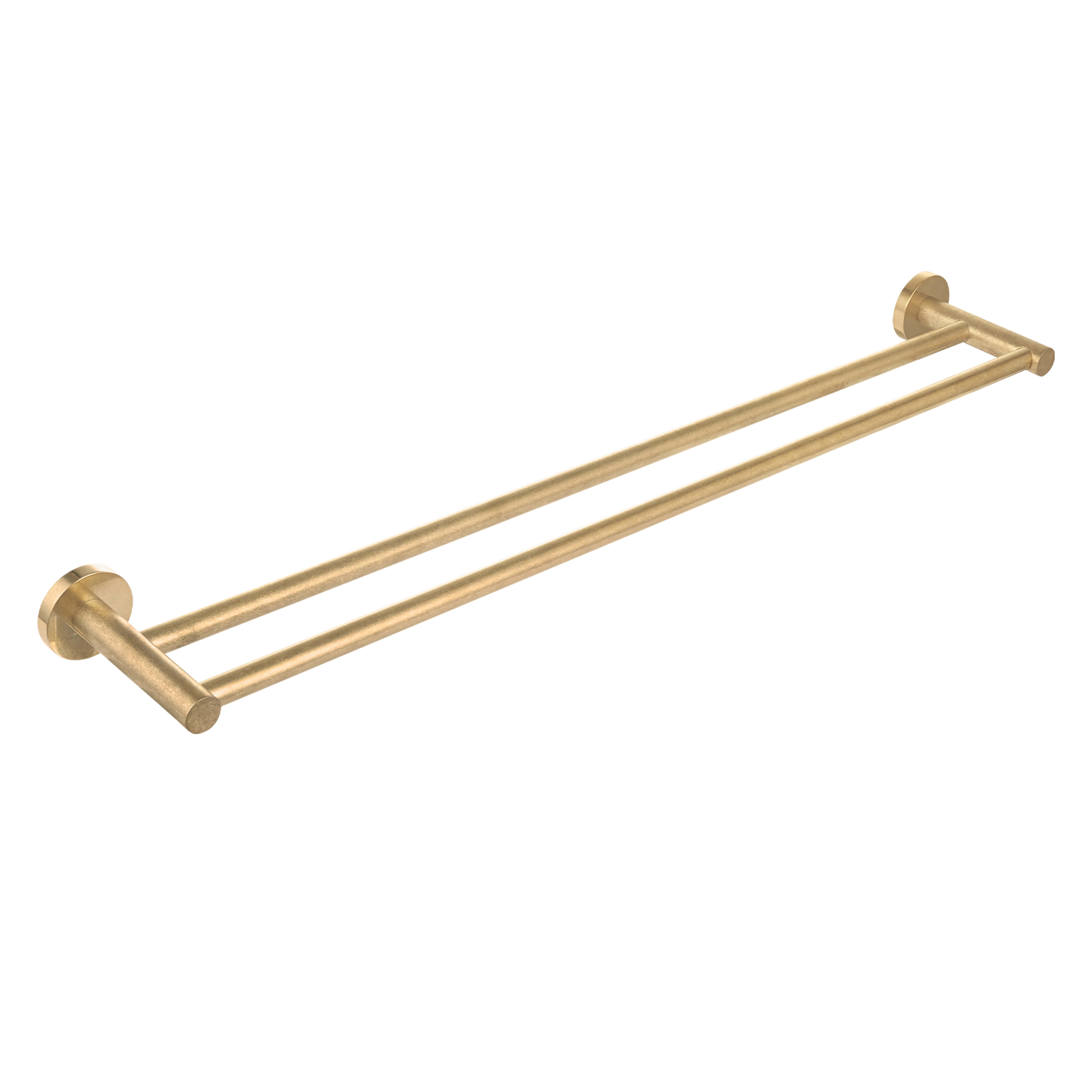Elysian Double Towel Rail - Tumbled Aged Brass