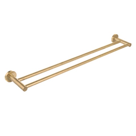 Elysian Double Towel Rail - Tumbled Aged Brass