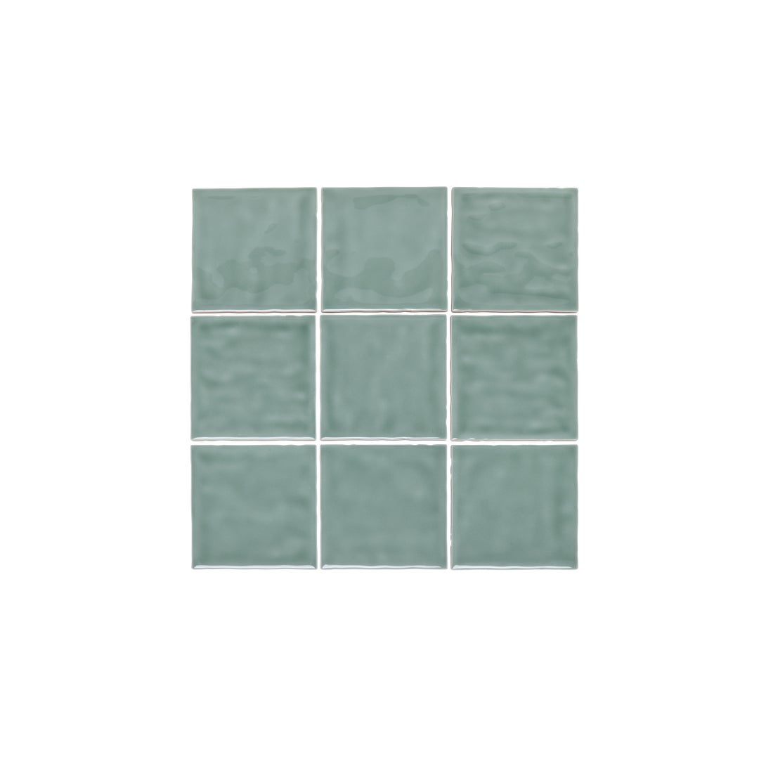 Tropea Natural Edge Square Tile - Eucalyptus Green