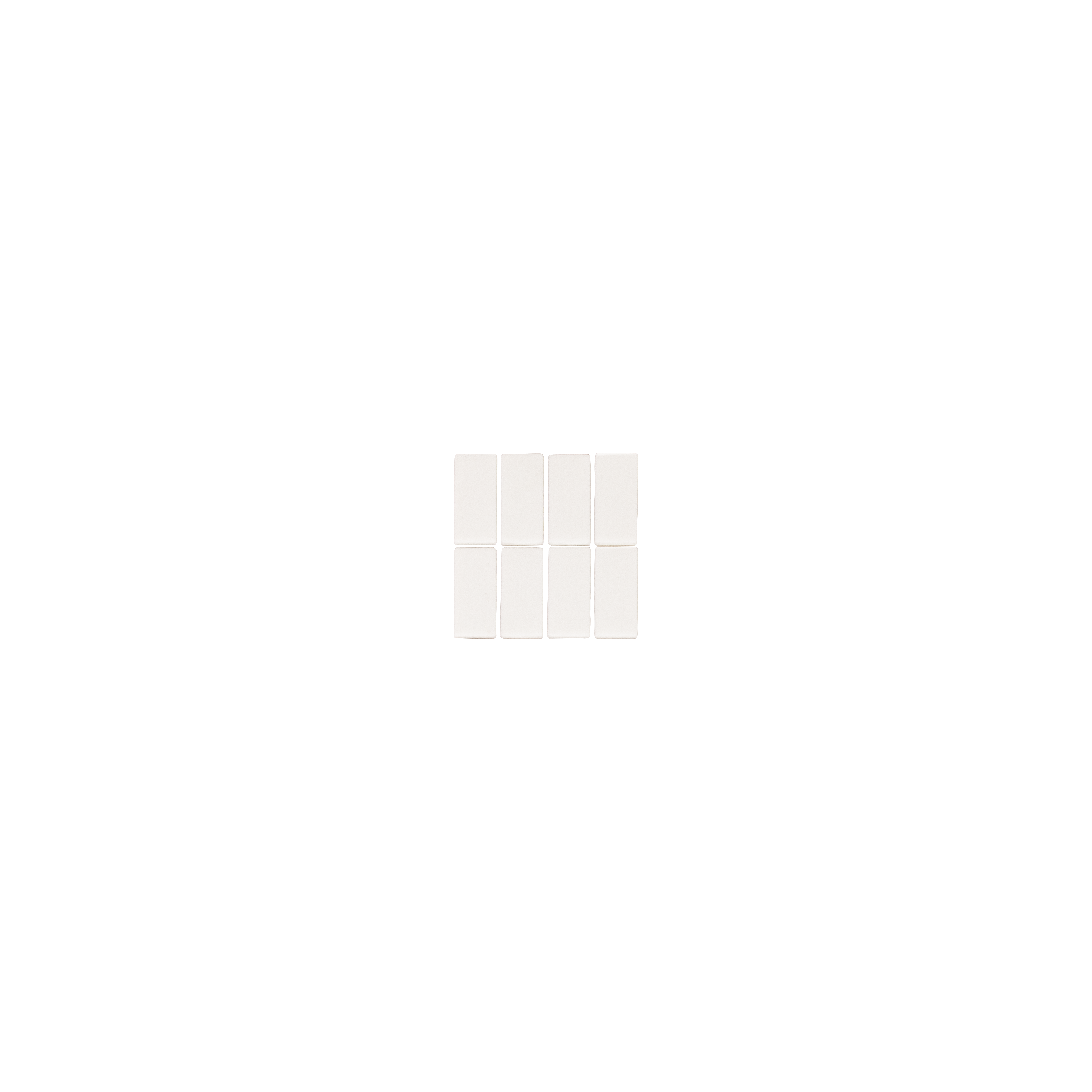 Esashi Rectangle Glass Mosaic Tile - Matte White (Sample)