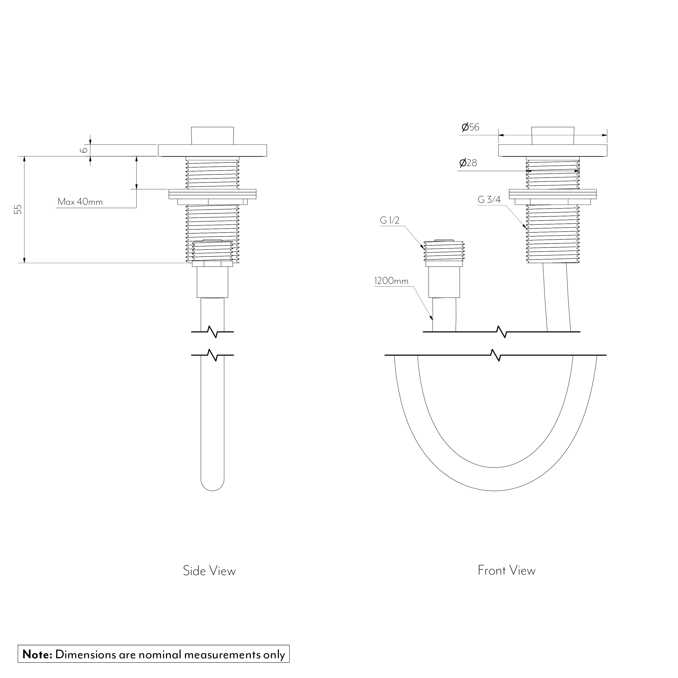 Deck Mounted Retractable Hand Shower Component SPEC