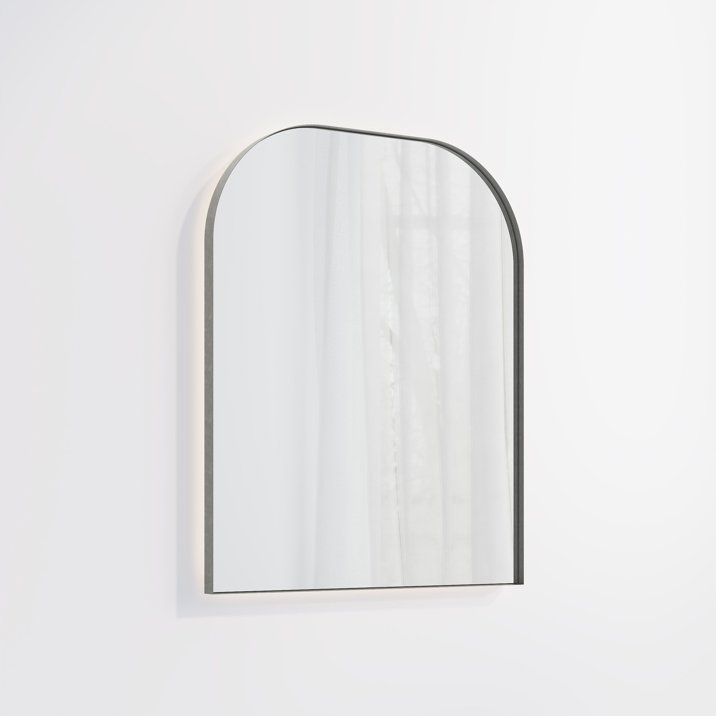 Arch Wall Mirror LED 600 x 750mm - Antique Steel
