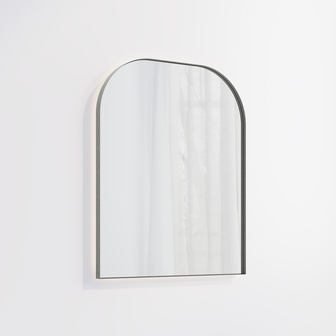 Arch Wall Mirror LED 600 x 750mm - Antique Steel