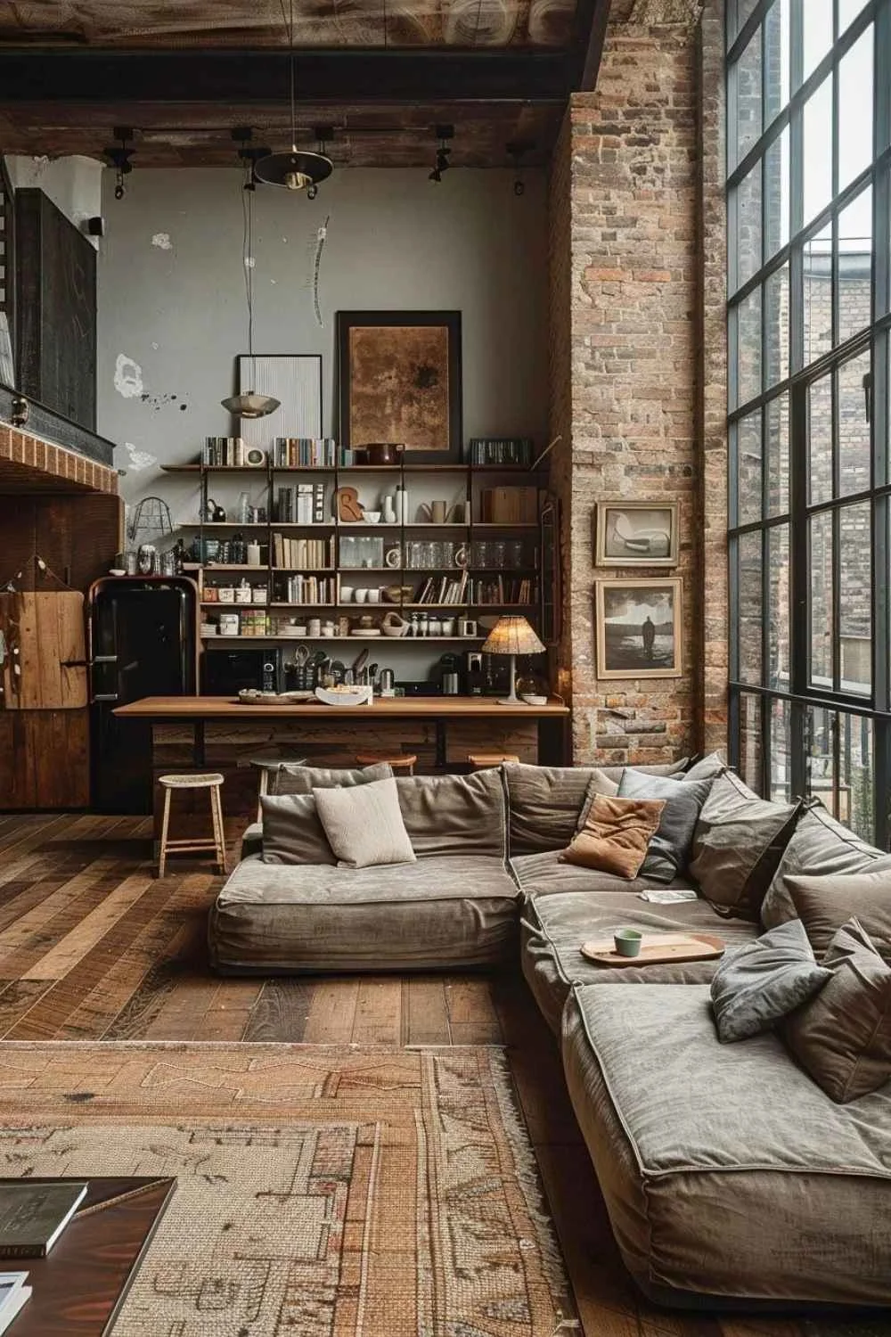 Modern Rustic Interior Design Brutalist Rustic Loft Apartment