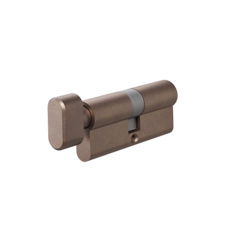 Euro Cylinder Single (Key/Turn) 70mm - Antique Bronze