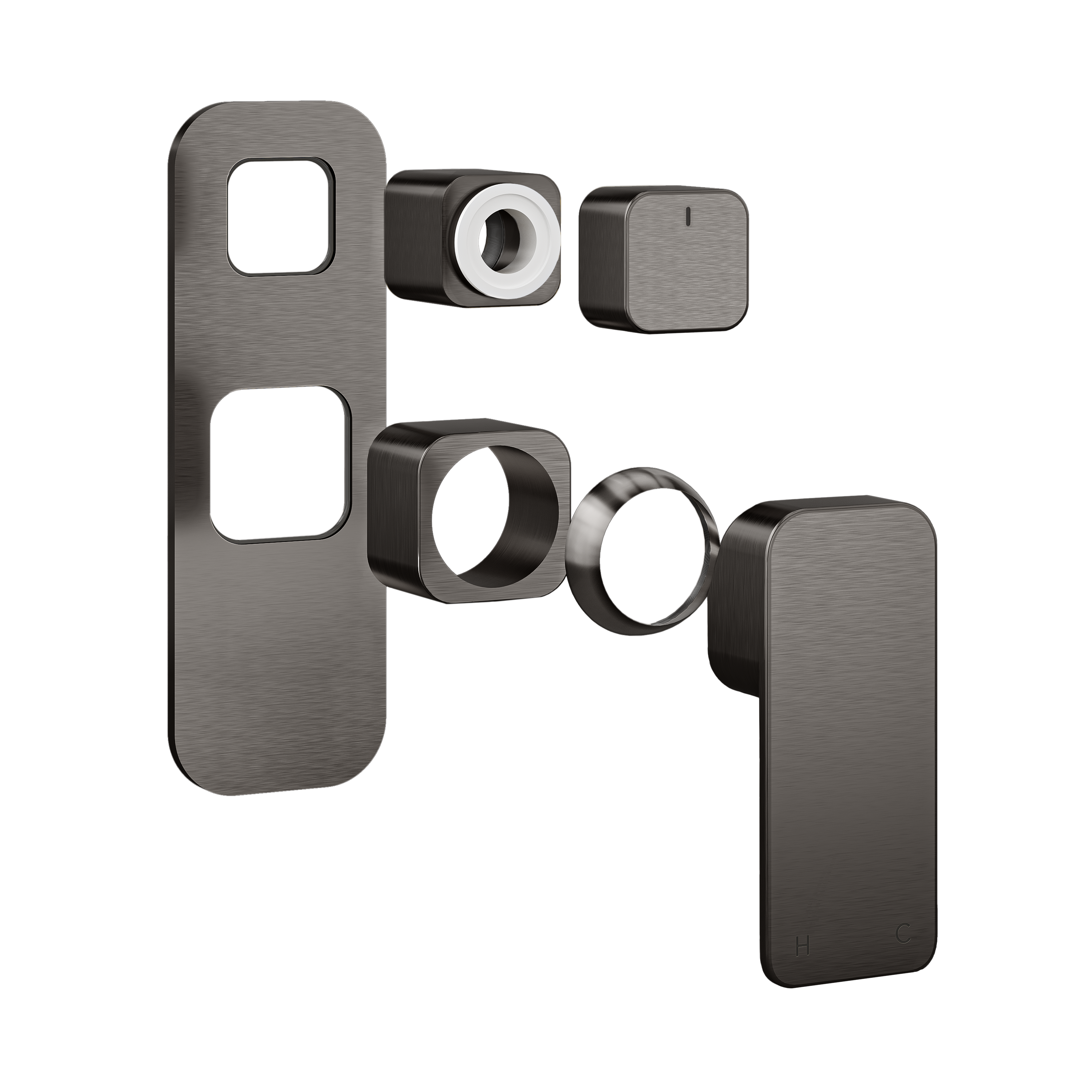 Nesso Top Shower Diverter Handle Kit - Brushed Gunmetal
