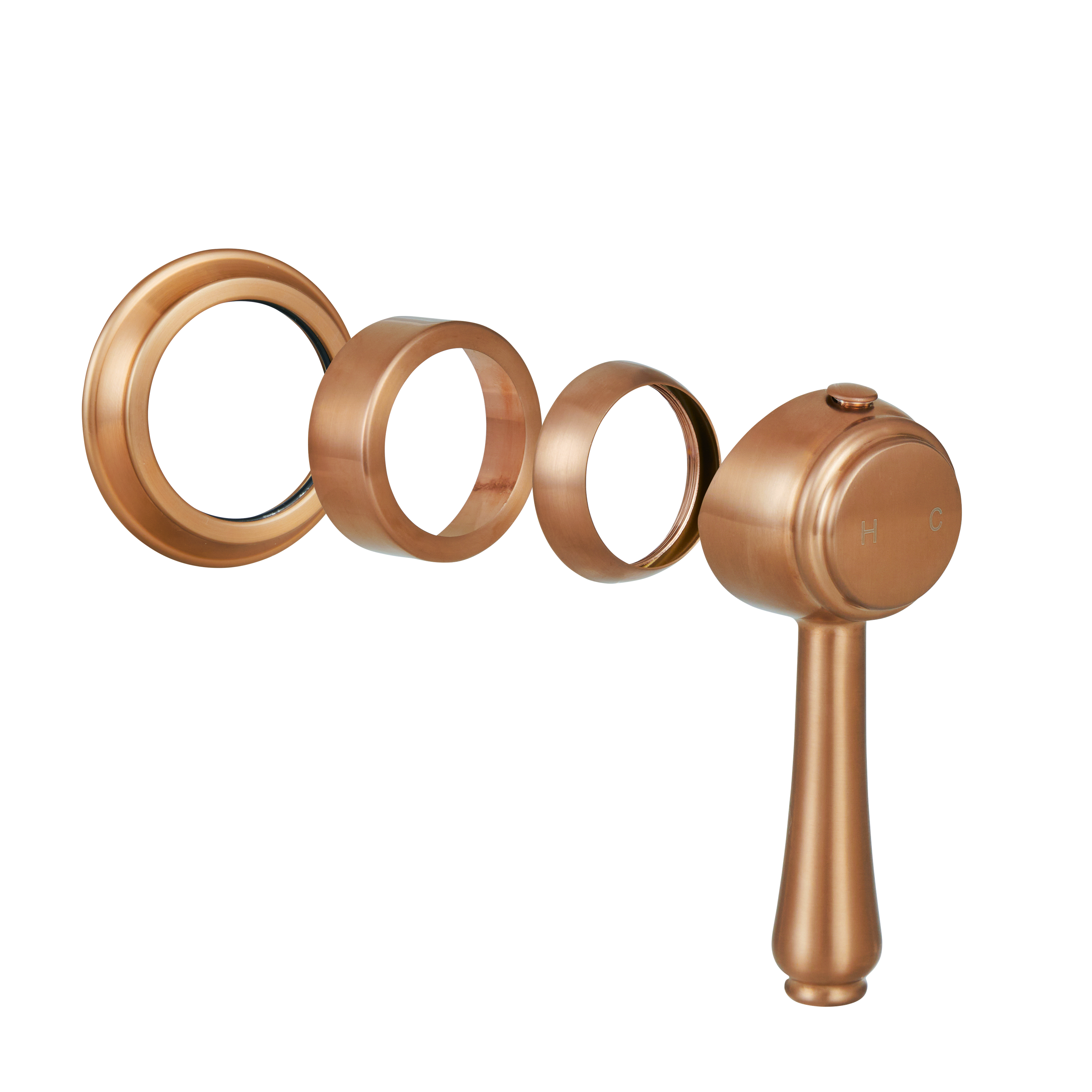 Kingsley Minimal Handle Kit - Brushed Copper
