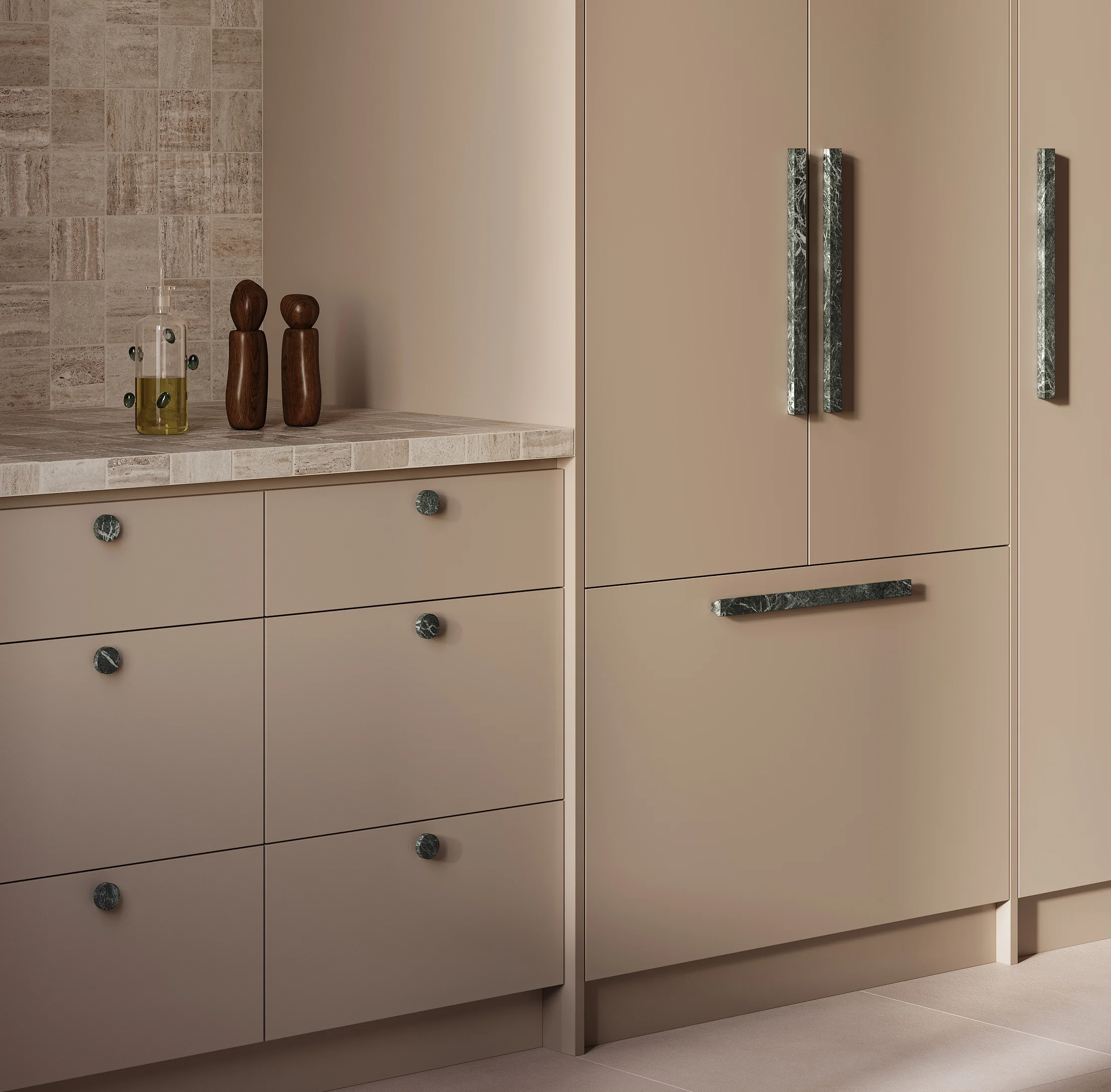 Pedra%20Cabinetry%20Pull%20400mm%20Pedra%20Large%20Knob%2035mm Verde%20Alpi%20Marble