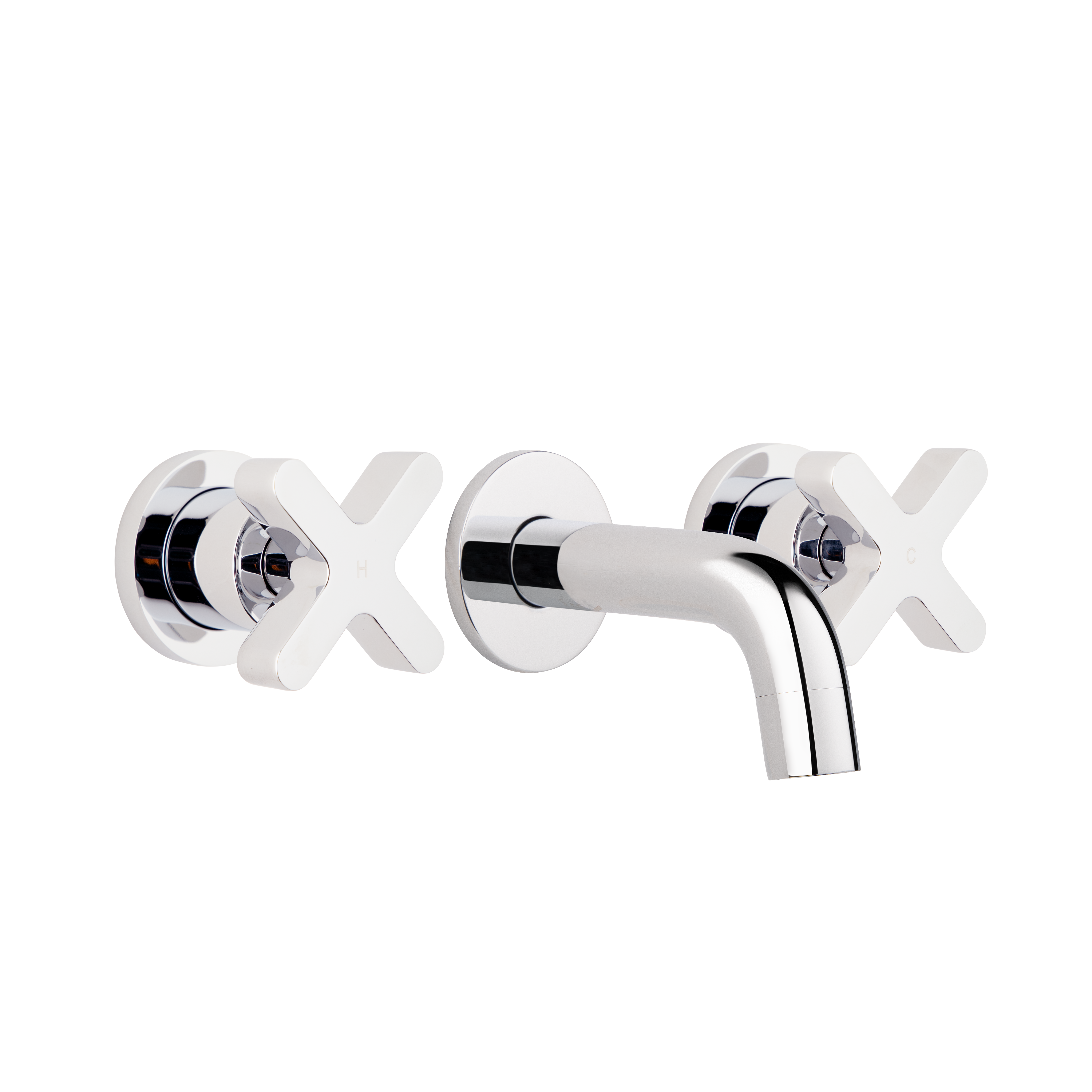 Cross Assembly Taps & Mini Spout Set - Chrome