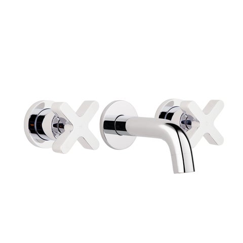 Cross Assembly Taps & Mini Spout Set - Chrome