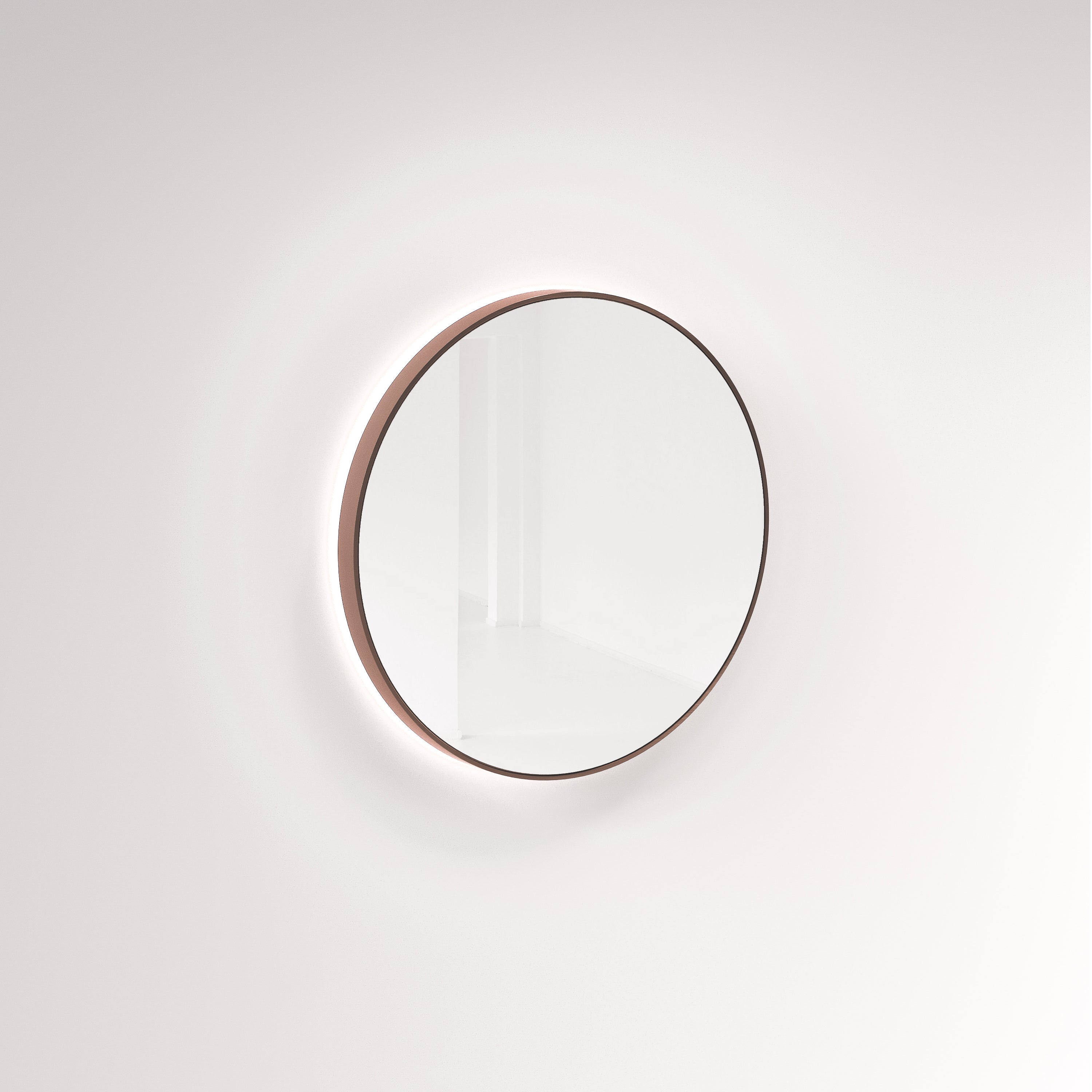 Saanti Handmade Double Trim LED Mirror 800mm - Brushed Copper