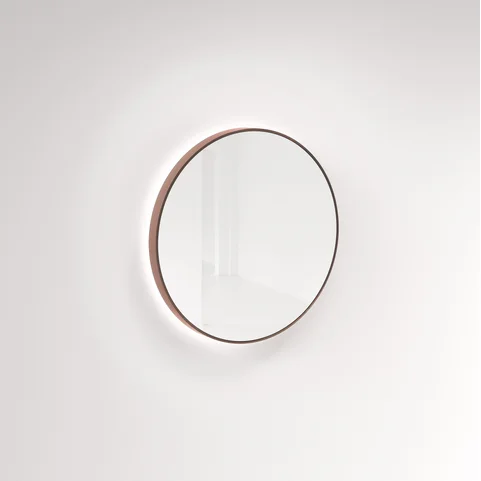 Saanti Hand Made Double Trim LED Mirror 800mm - Brushed Copper