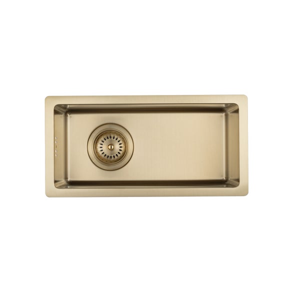 Sola Small Outdoor Sink (Overflow) - Brushed Brass