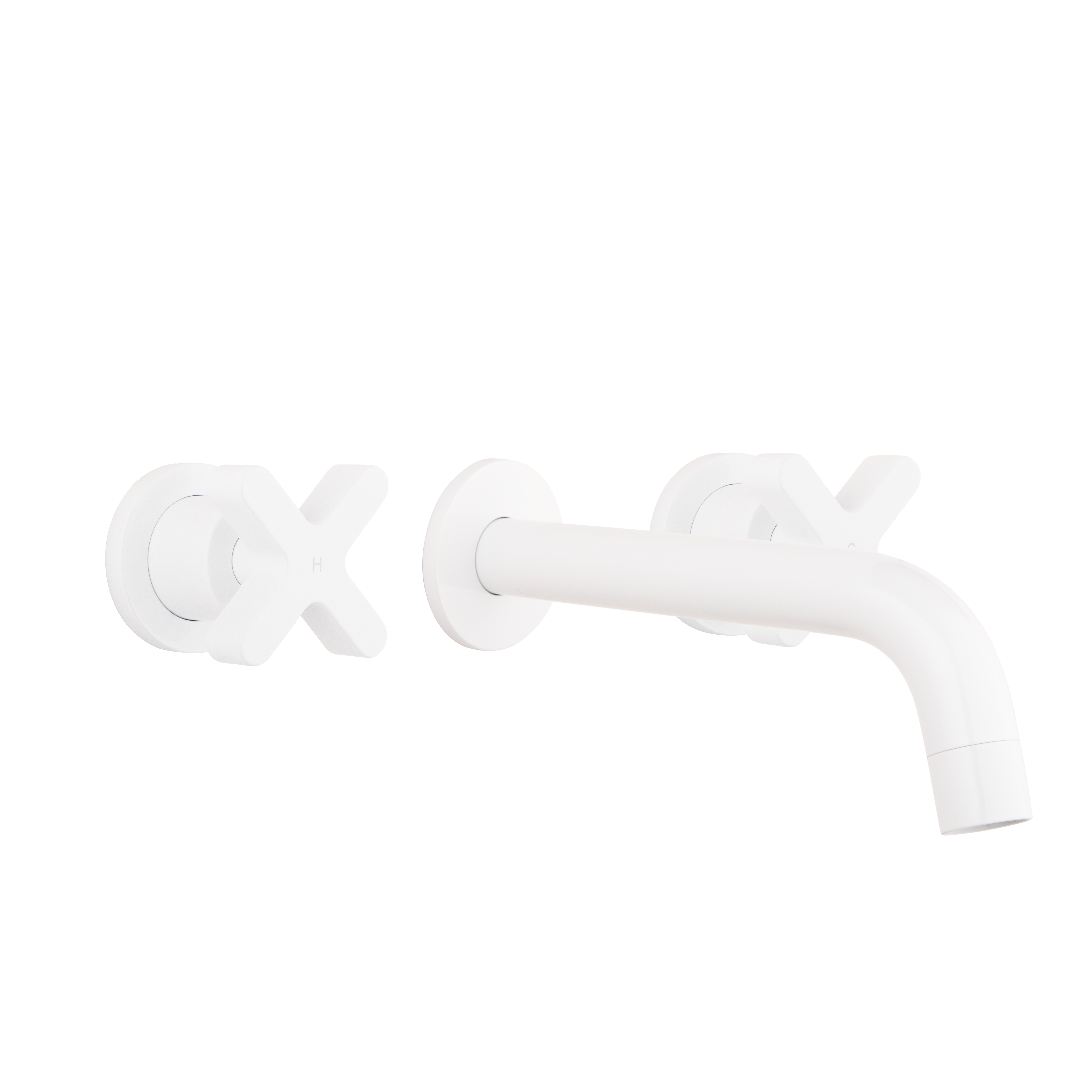 Cross Assembly Taps & Spout Set - White