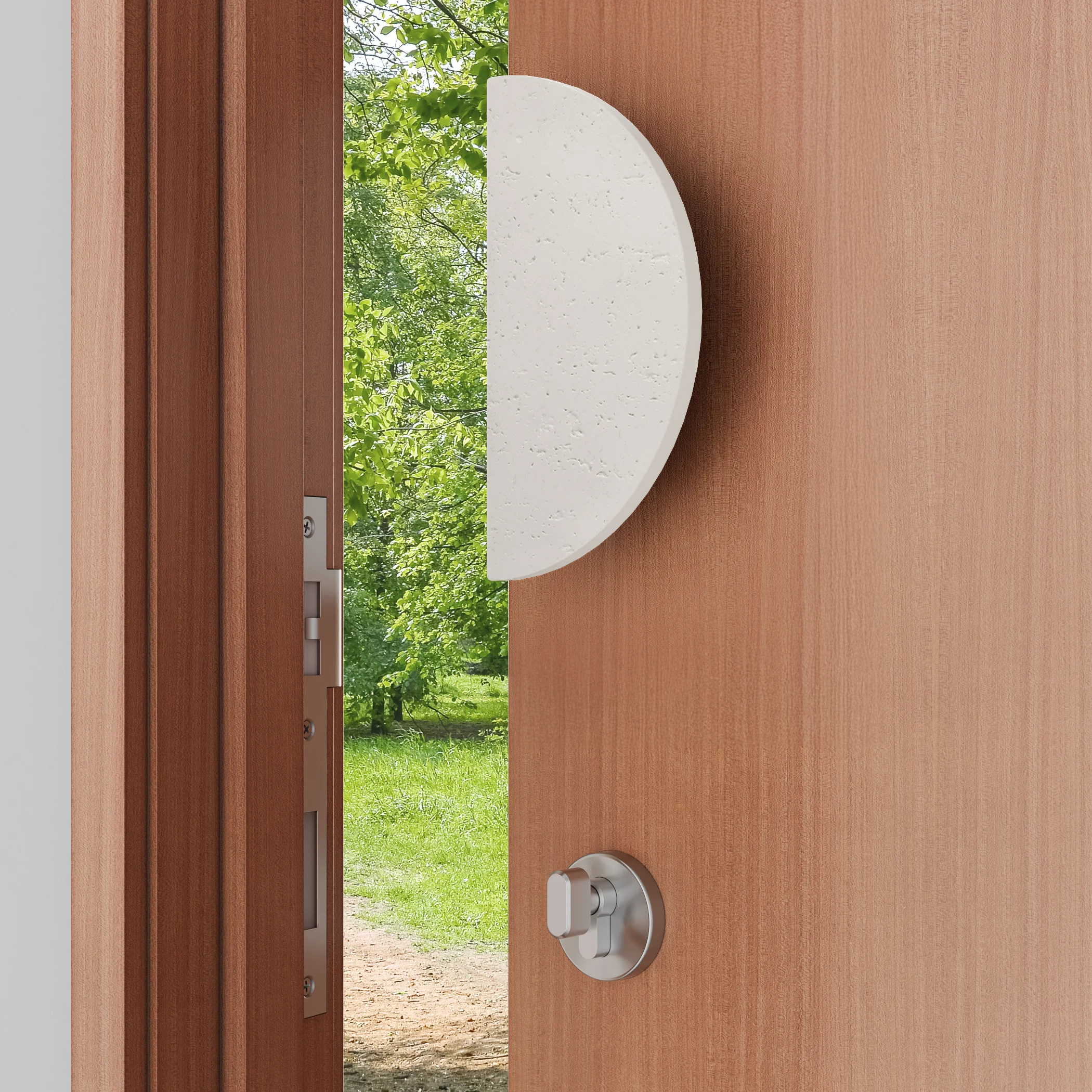 Atelis Concrete Half Moon Entry Door Pull White V2jpg