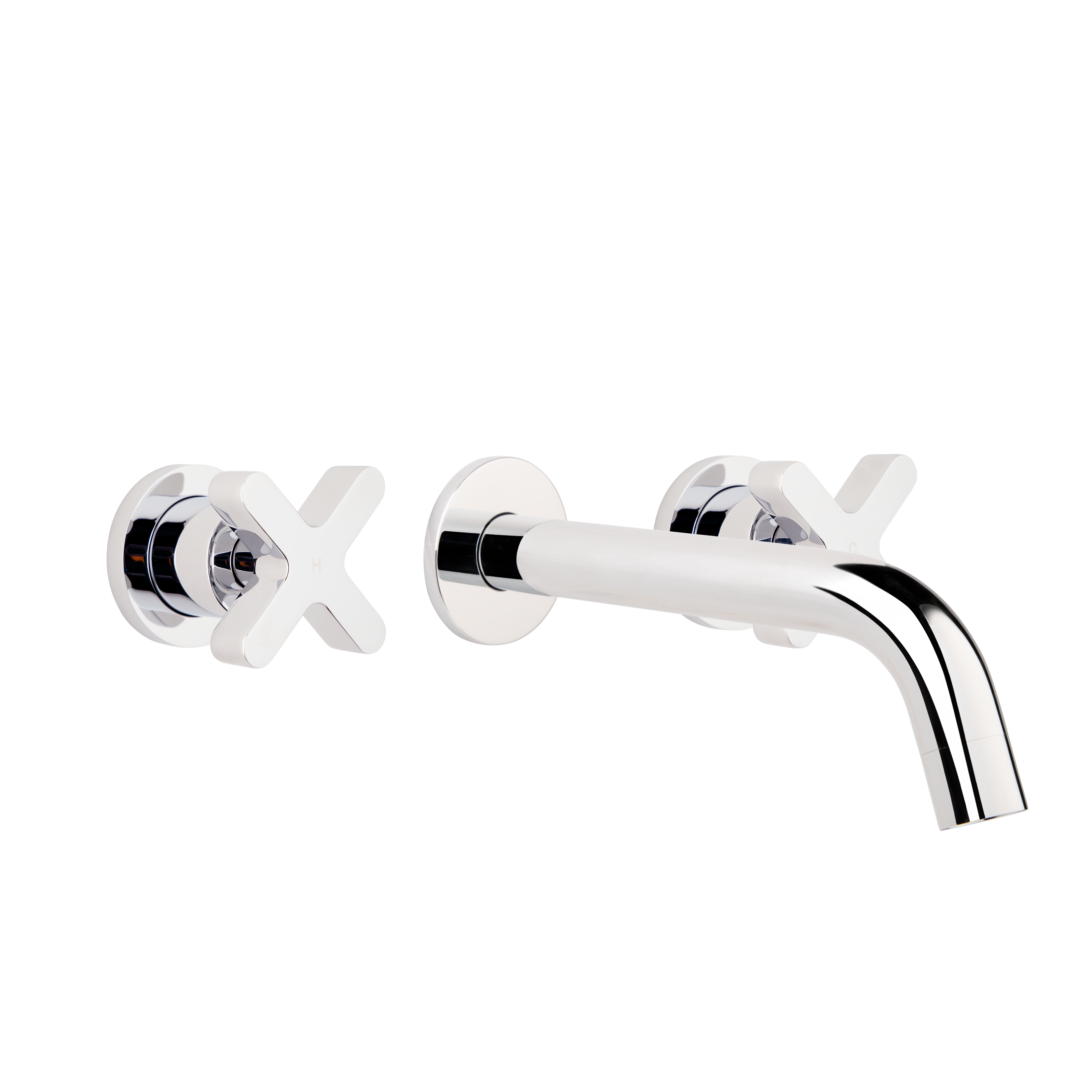Cross Assembly Taps & Spout Set - Chrome
