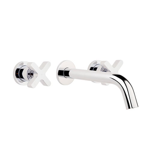 Cross Assembly Taps & Spout Set - Chrome