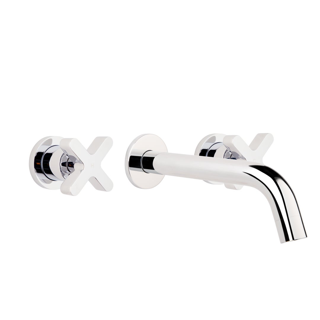 Cross Assembly Taps & Spout Set - Chrome