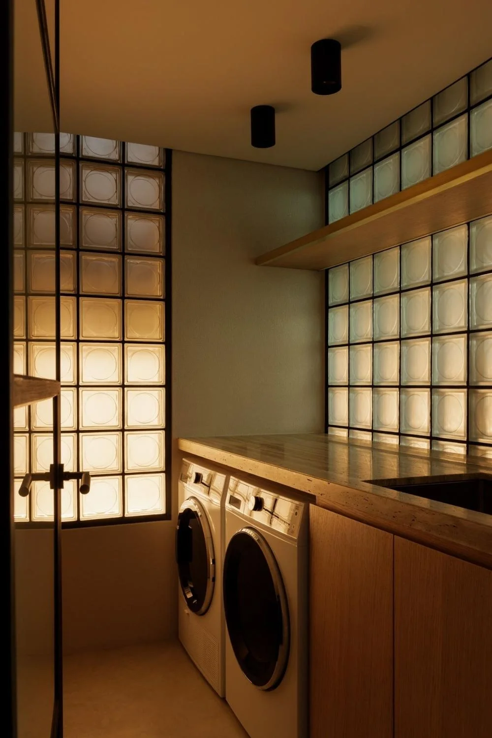 Laundry Design Glass Blocks Moody