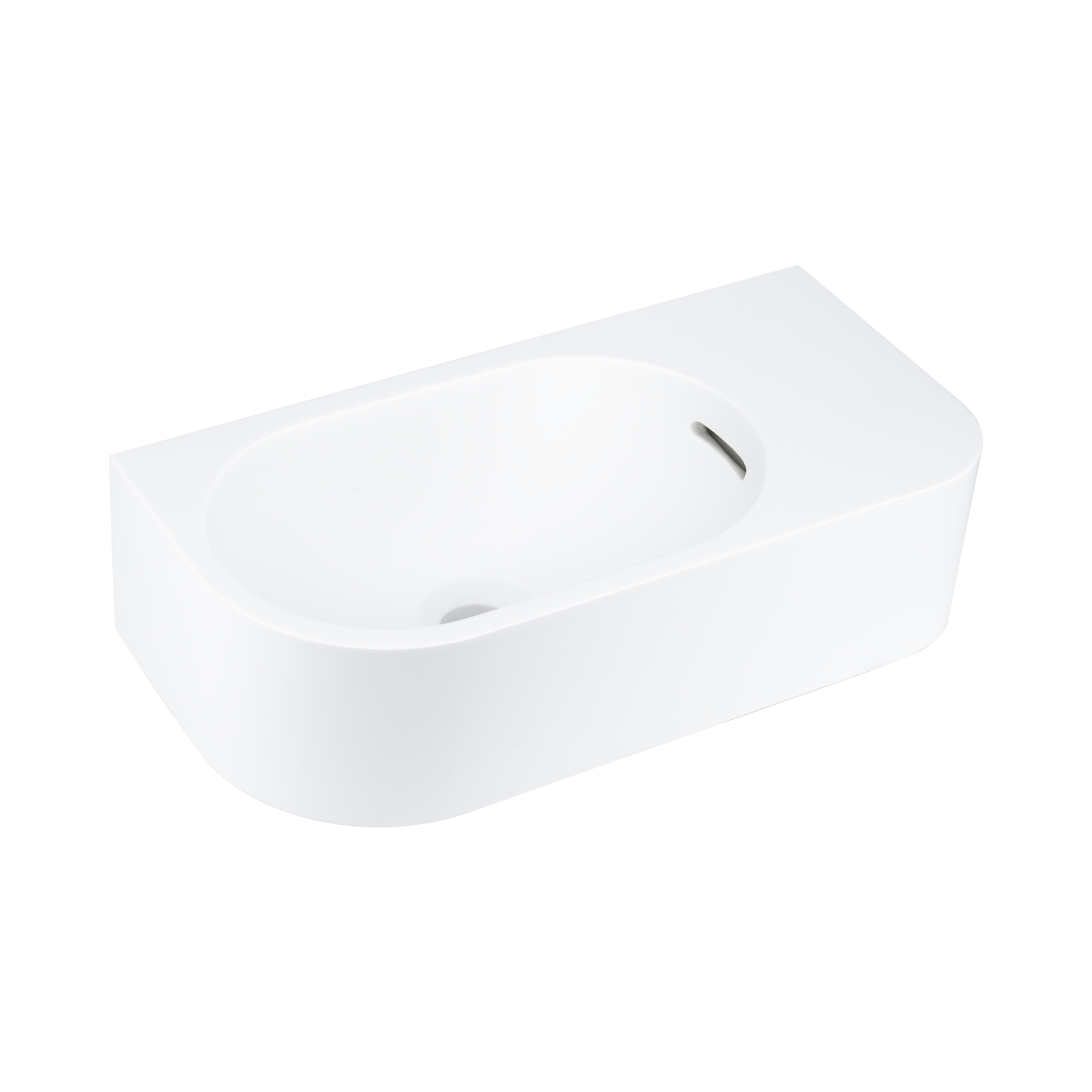 17976---Vesi-Wall-Mounted-Basin-400mm-(Overflow) Side Matte-White