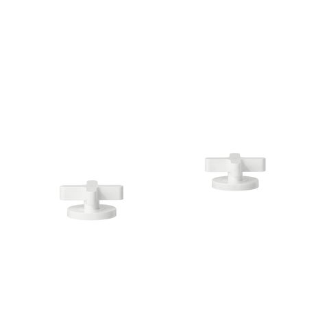 Cross Assembly Bench Mounted Taps - White