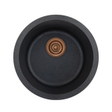 Vera Round Black Granite Sink BC waste