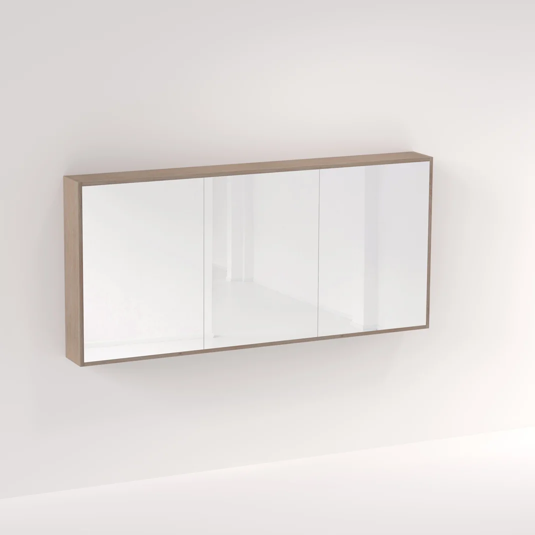 Myra 3 Door Mirror Cabinet 1728mm - Pure Oak - Feature