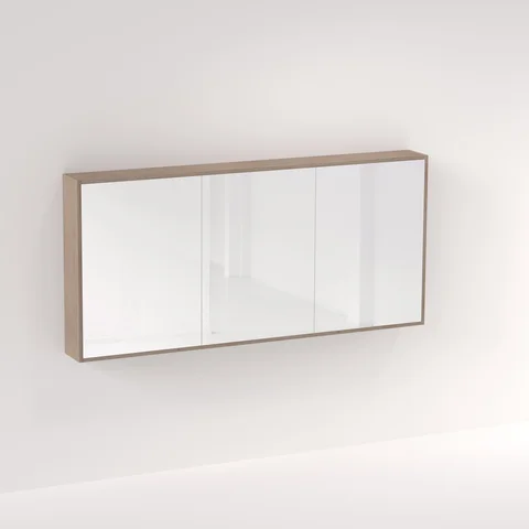 Myra 3-Door Mirror Cabinet 1728mm - Pure Oak