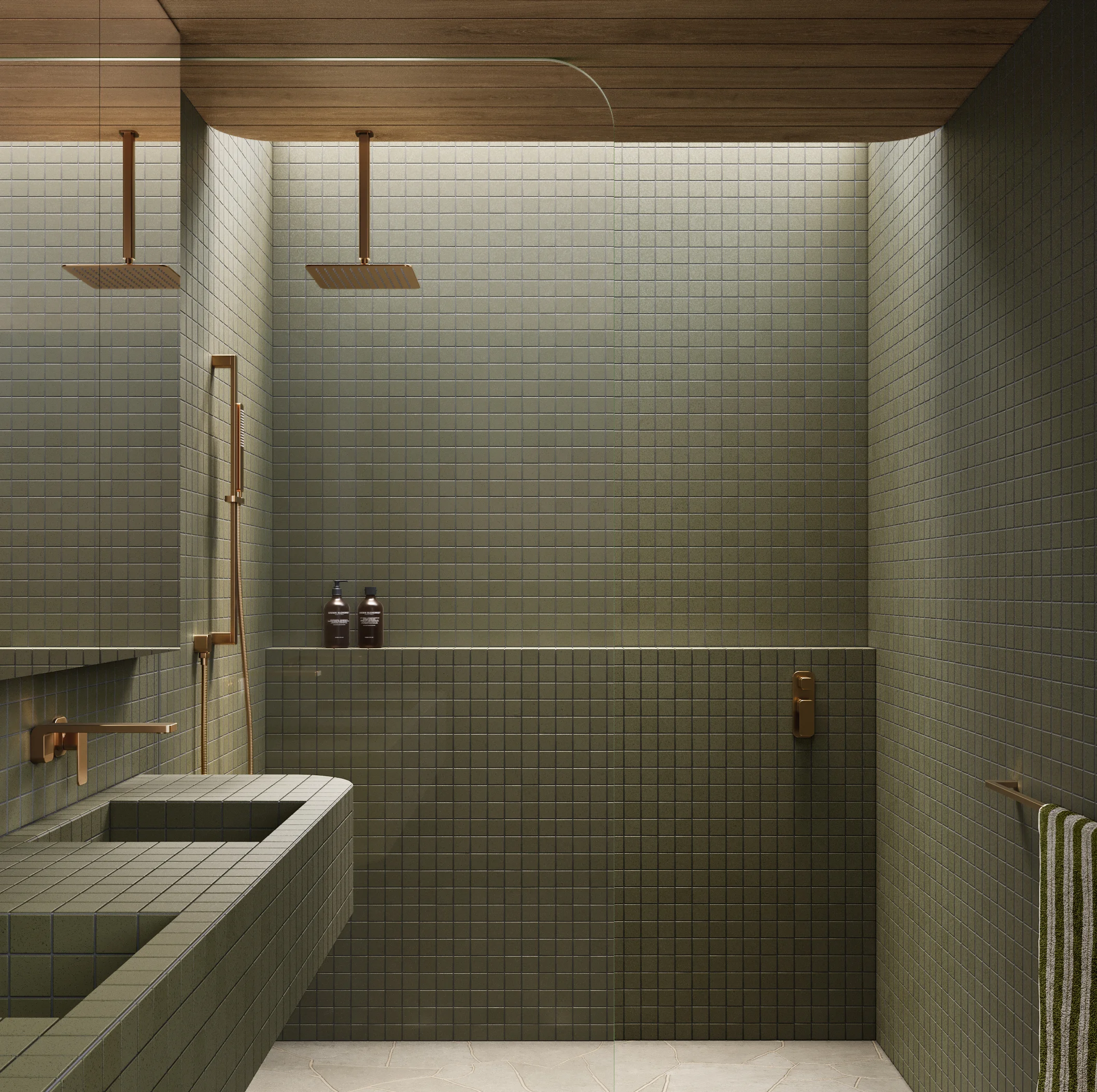 Shower Full%20Shot NESSO Shower%20Dropper-Towel%20Rail with%20towel BC