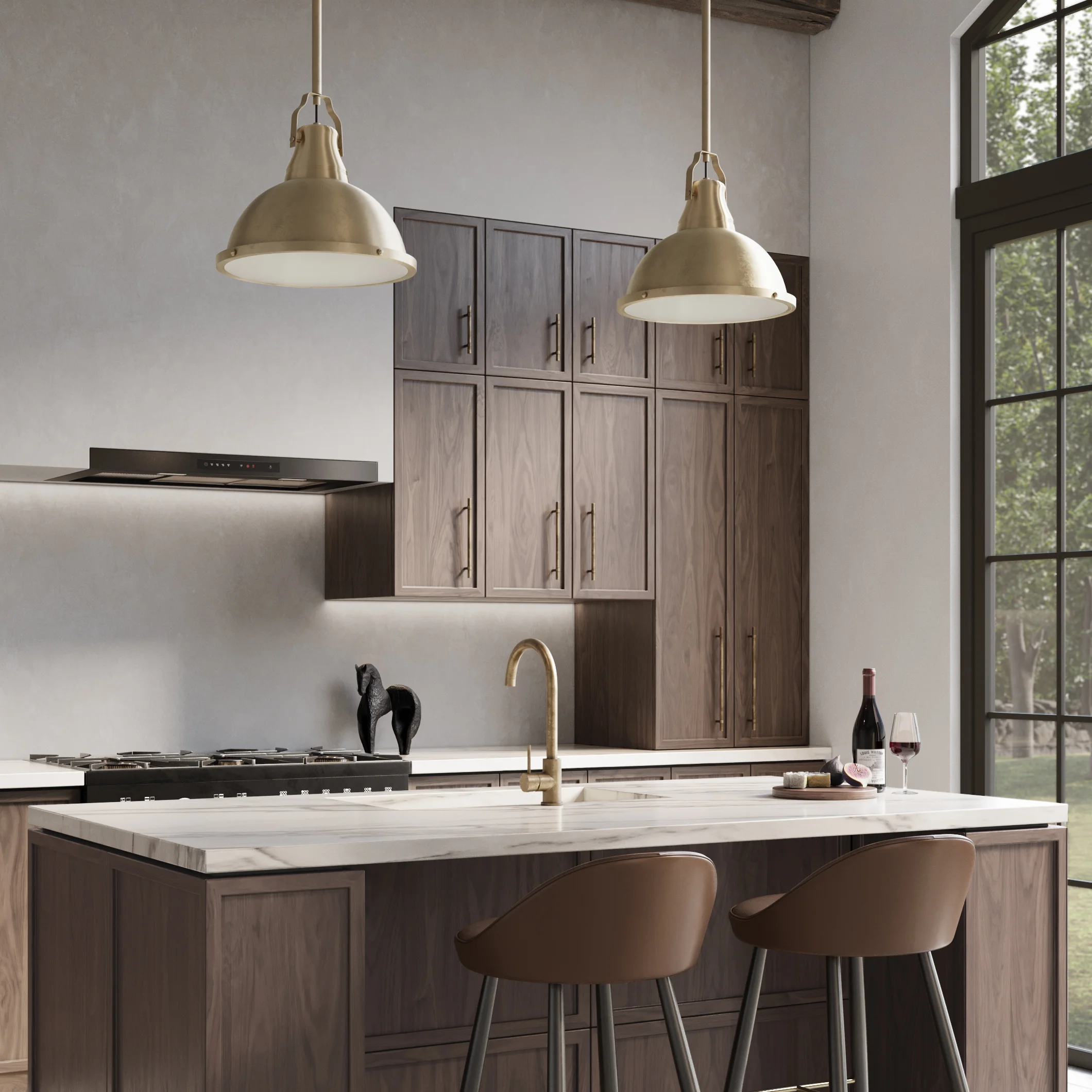 Tumbled Aged Brass - Kitchen Scene Full Scene