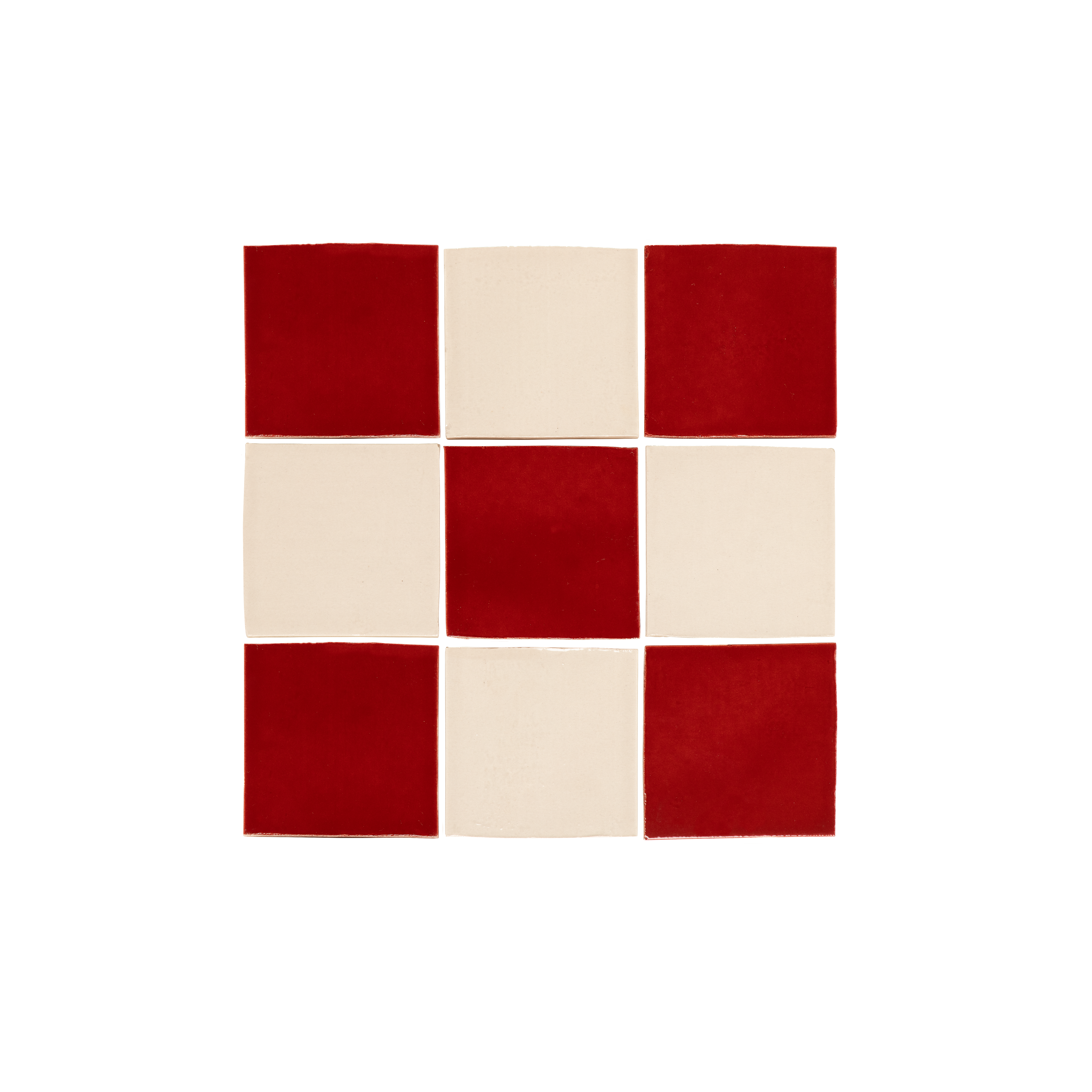 Rommani Zellige Checkerboard Tiles - Cherry & Bone