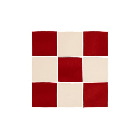 Rommani Zellige Checkerboard Tiles - Cherry & Bone
