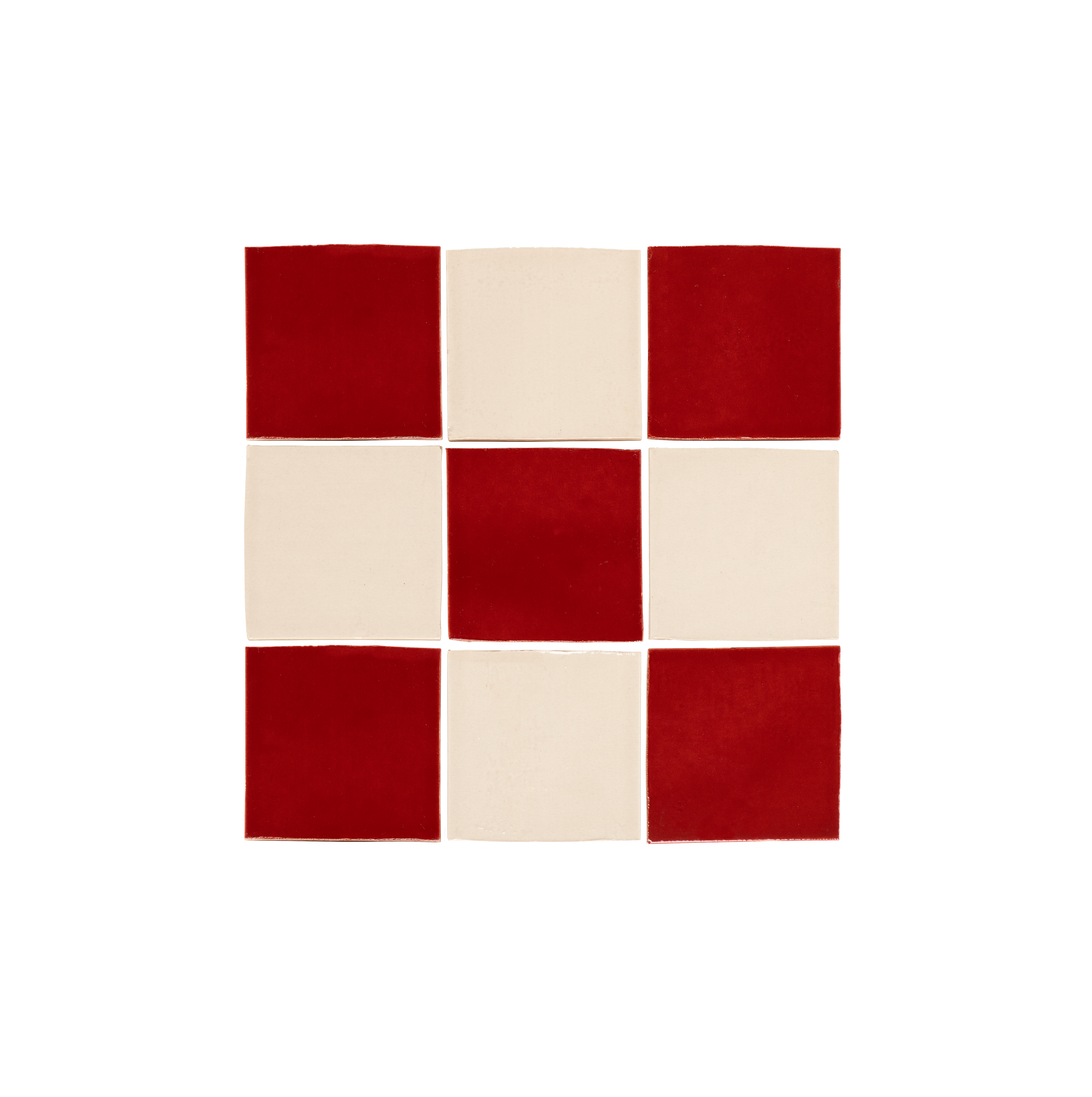 Romanni Zellige Tile SquarePattern Bone Cherry