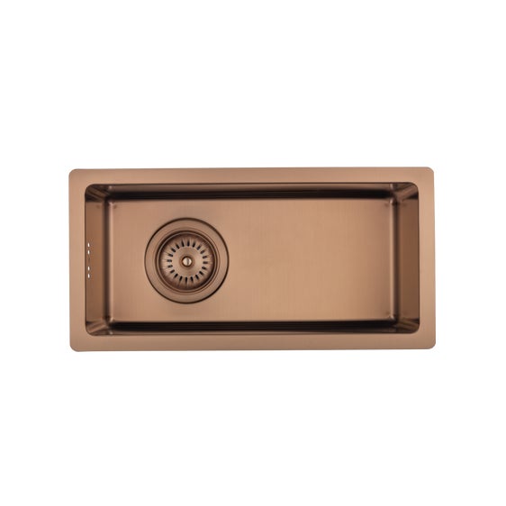 Sola Small Outdoor Sink (Overflow) - Brushed Copper