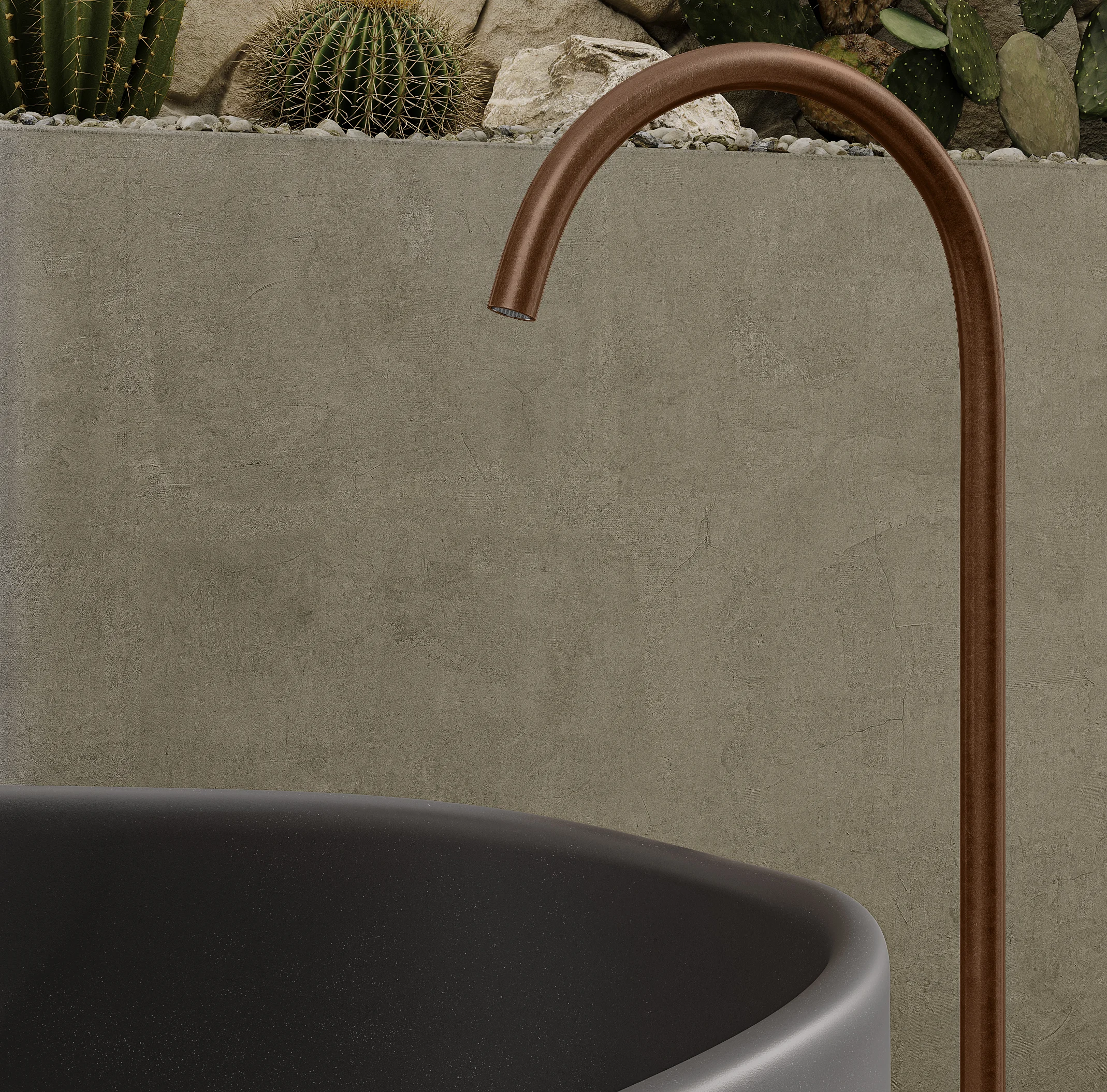 Melia%20Concrete%20Bath%20Sola%20Bath%20Filler Insetting Close%20Up AtiqueBronze
