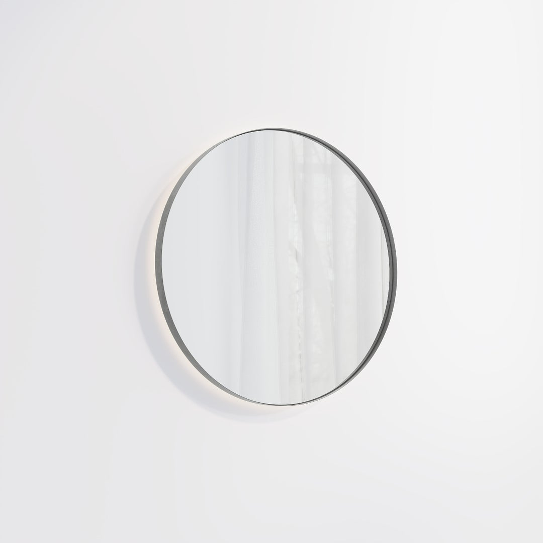 Round Mirror 600mm LED - Antique Steel
