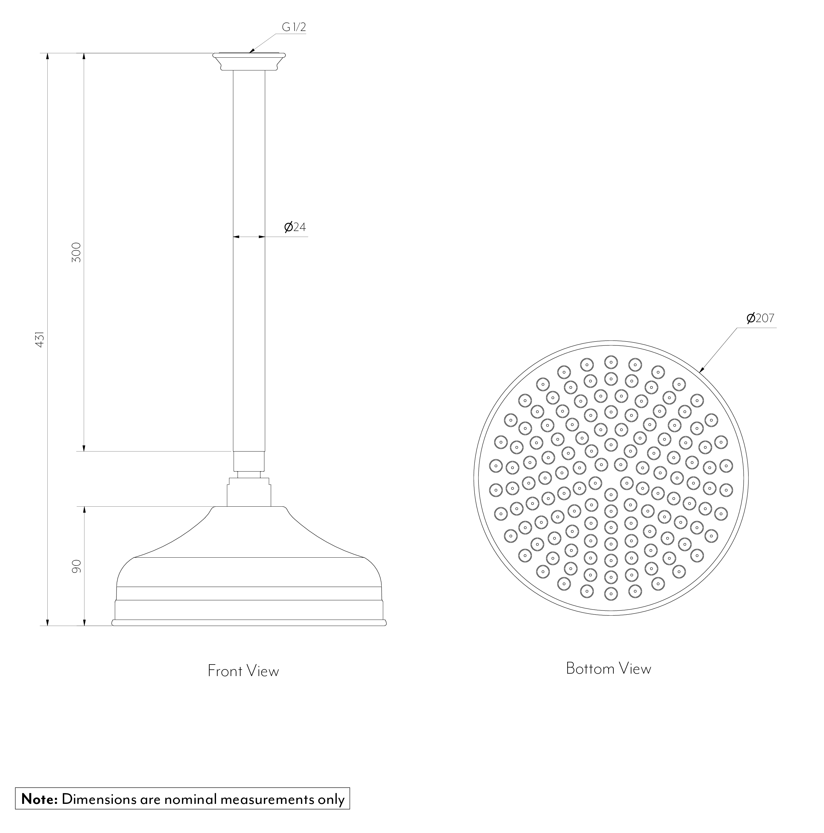 Kingsley%20Shower%20Dropper%20300mm%20%20%20Head%20Set SPEC