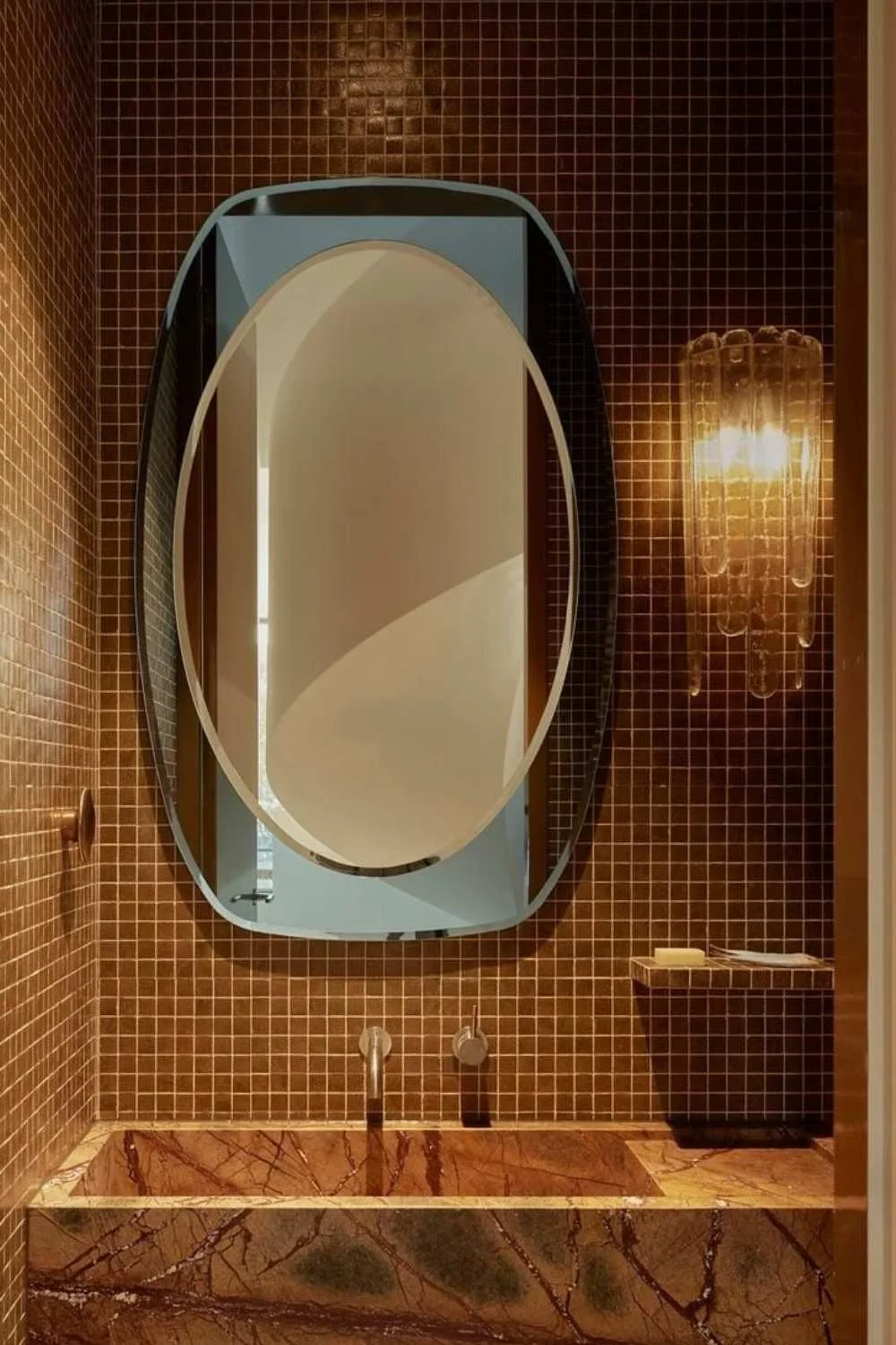 Bathroom Lighting Ideas Vintage Glass Wall Sconce Orange