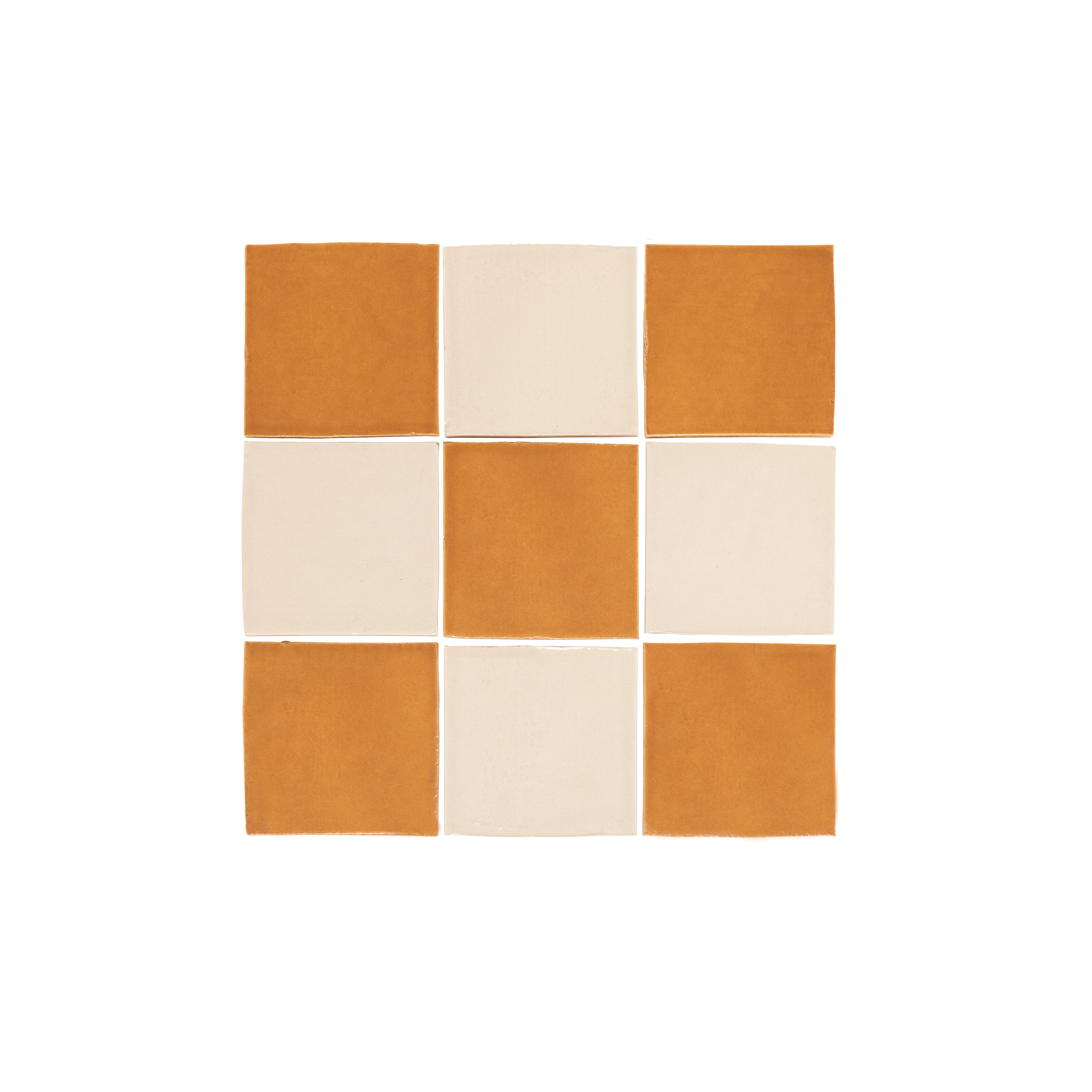 Rommani Zellige Checkerboard Tiles - Biscuit & Bone