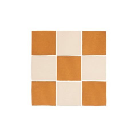 Rommani Zellige Checkerboard Tiles - Biscuit & Bone