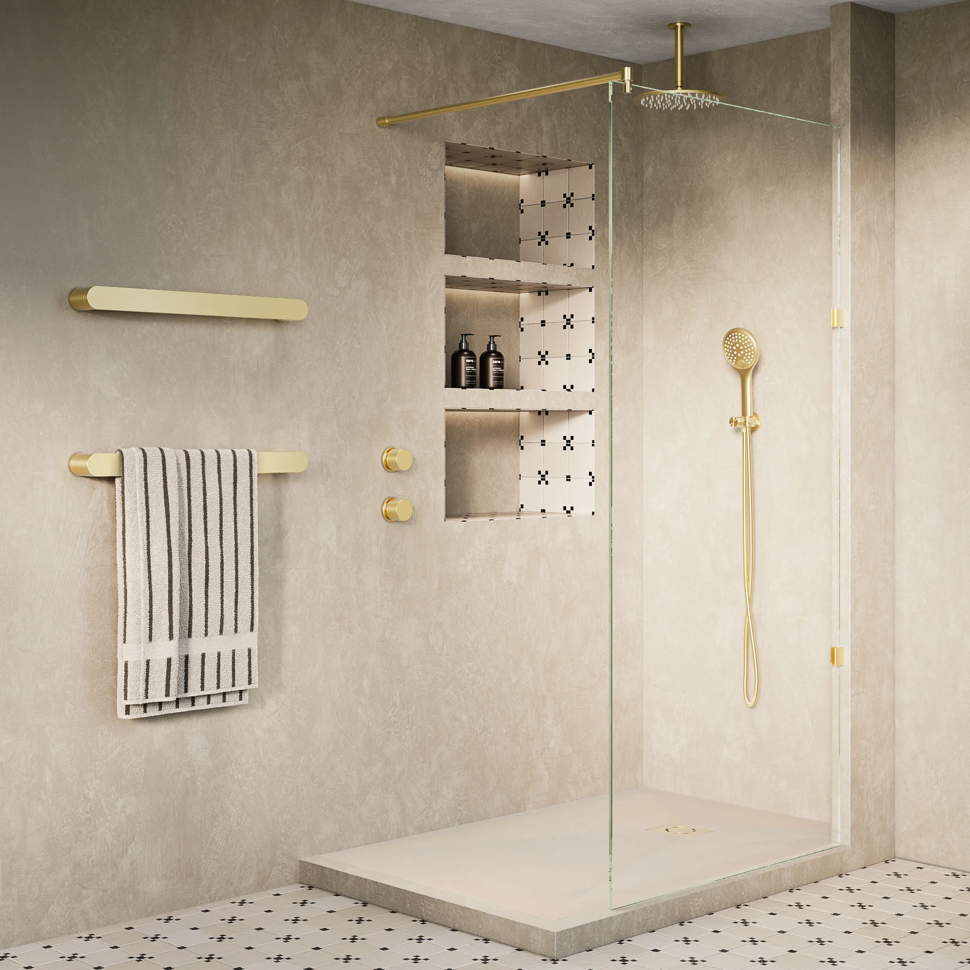 UKShowerTray Creme BB 1200mm 01