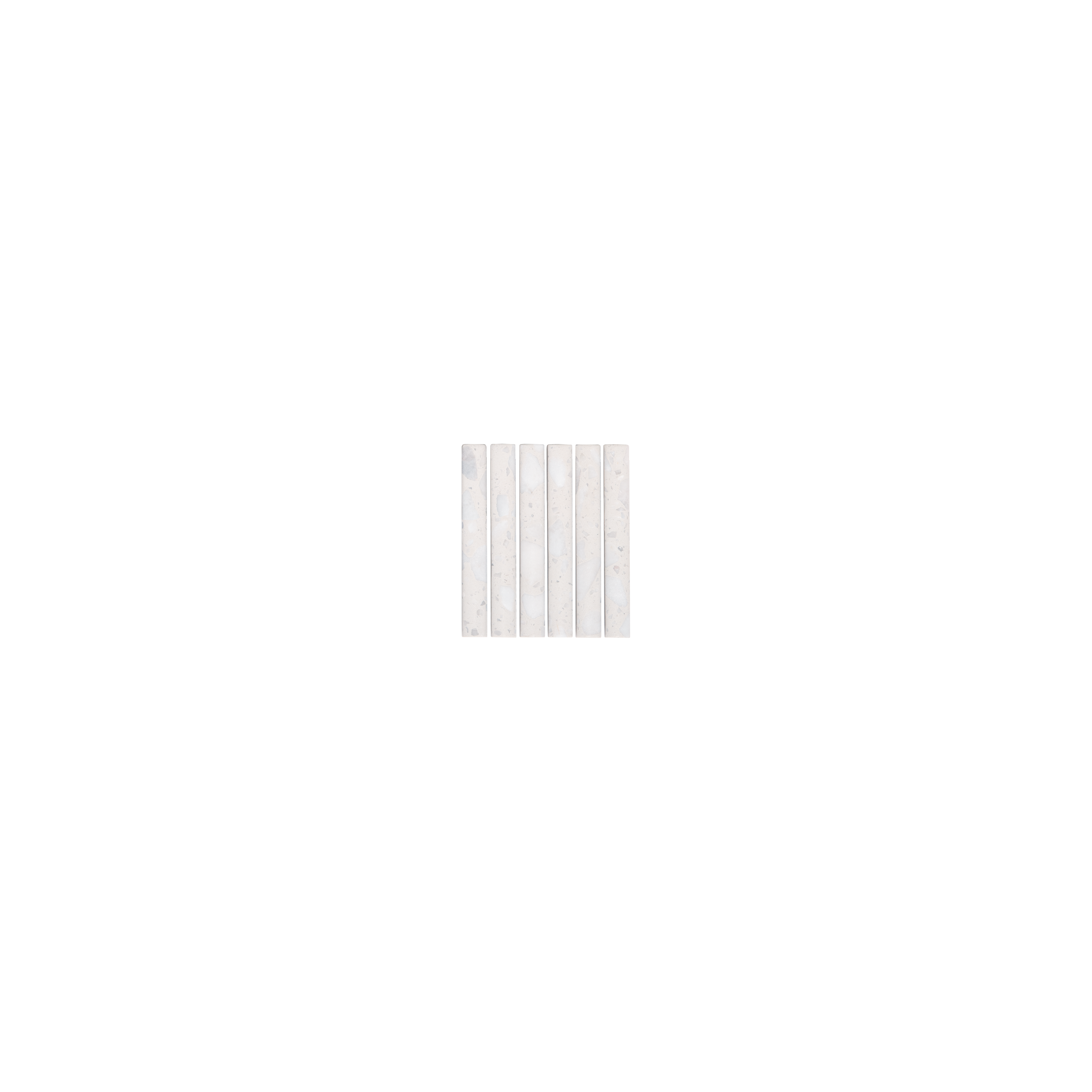 Verona Terrazzo Rounded Finger Mosaic Tile - White (Sample) | 100 x 100