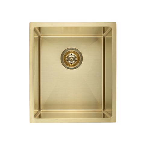 Ohelu Single Kitchen Sink 380mm - Brushed Brass